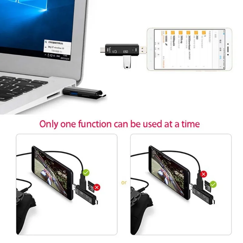 Micro usb type C USB TF считыватель карт OTG концентратор адаптер для samsung для Xiaomi для MacBook J08 дропшиппинг