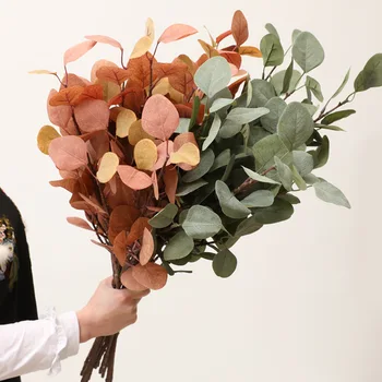 

Simulated Eucalyptus Money Leaf Artificial Vine Silk Eucalyptus Pulp Money Leaf Wedding Hotel Christmas Decor Green Plant Wall