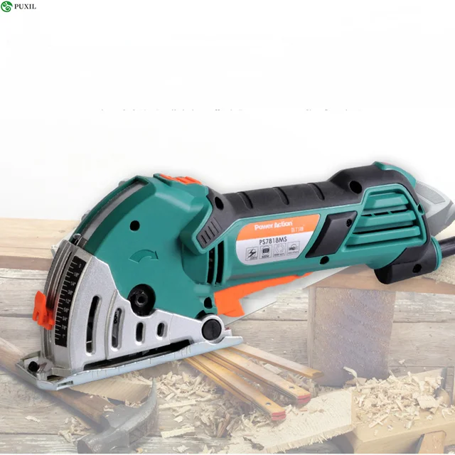 $67.9 Circular Saw Woodworking Tools Metal Tiles Mini Cutter Electric Rail Household Small Chainsaw Set PS7818MS