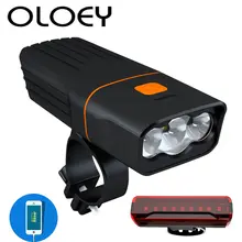 OLOEY велосипедный фонарь T6 светодиодный 5200 мАч велосипедный фонарь фонарик USB передняя лампа Водонепроницаемая фара Задний Фонарь
