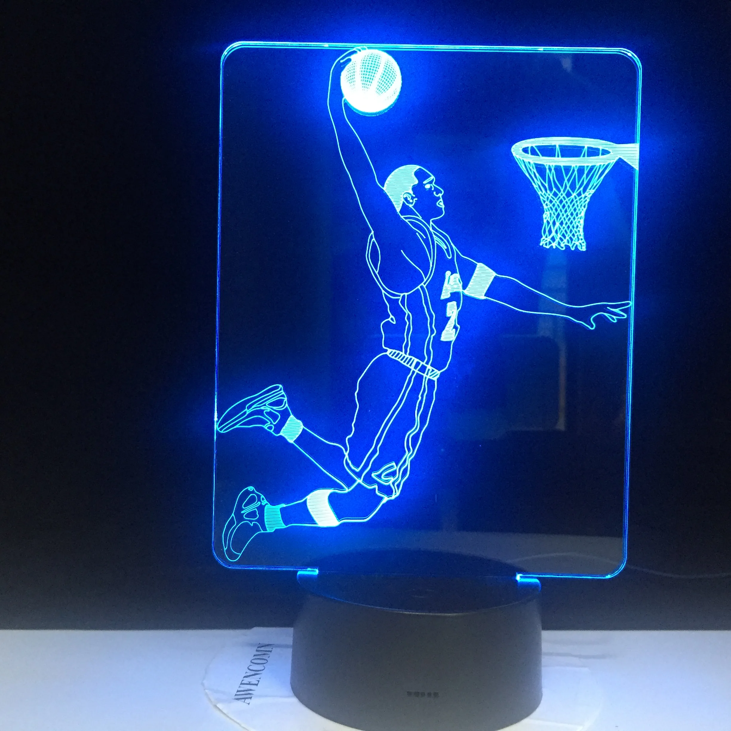 3D LED Night Light Play Basketball with 16 Colors Light for Home