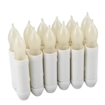 

12PCS LED Flameless Taper Flickering Battery Operated Candles Light Party Decor