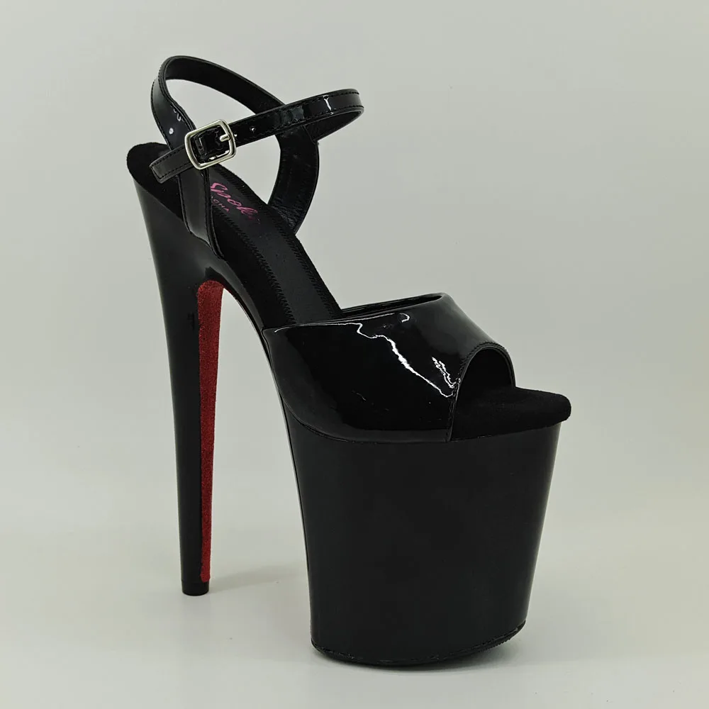 Leecabe/женские босоножки на платформе 8 дюймов/20 см Вечерние туфли на высоком каблуке обувь для танцев на шесте - Цвет: Black As Picture