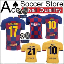 19 20 бесплатно плюс 5 патчей Barcaed Messi футбольные футболки взрослая Футболка домашняя F. DE JONG GRIEZMANN famelonaes футболки