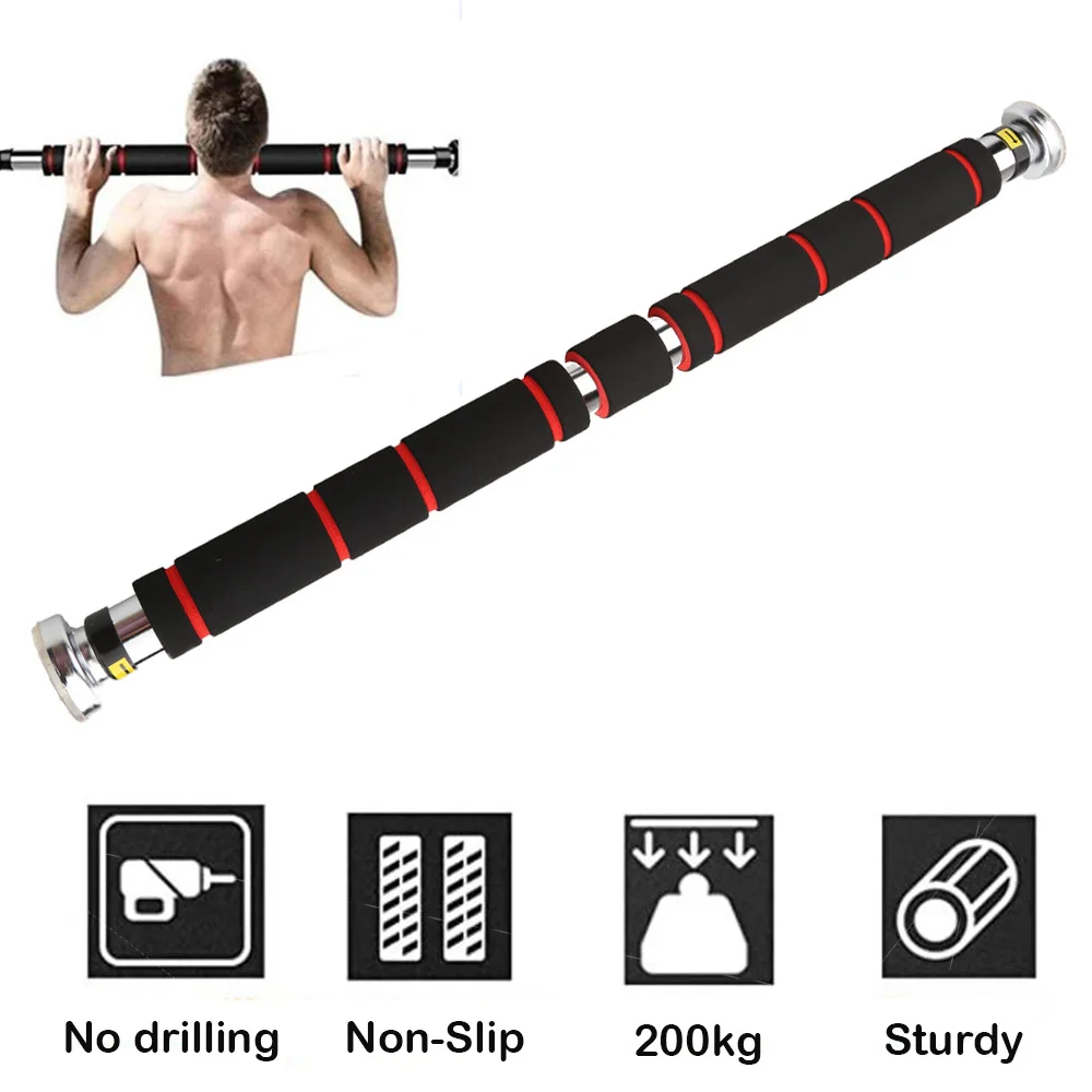 200kg Adjustable Door Horizontal Bars Exercise Home Workout Gym Chin Up Pull Up Training Bar Sport Fitness Equipments