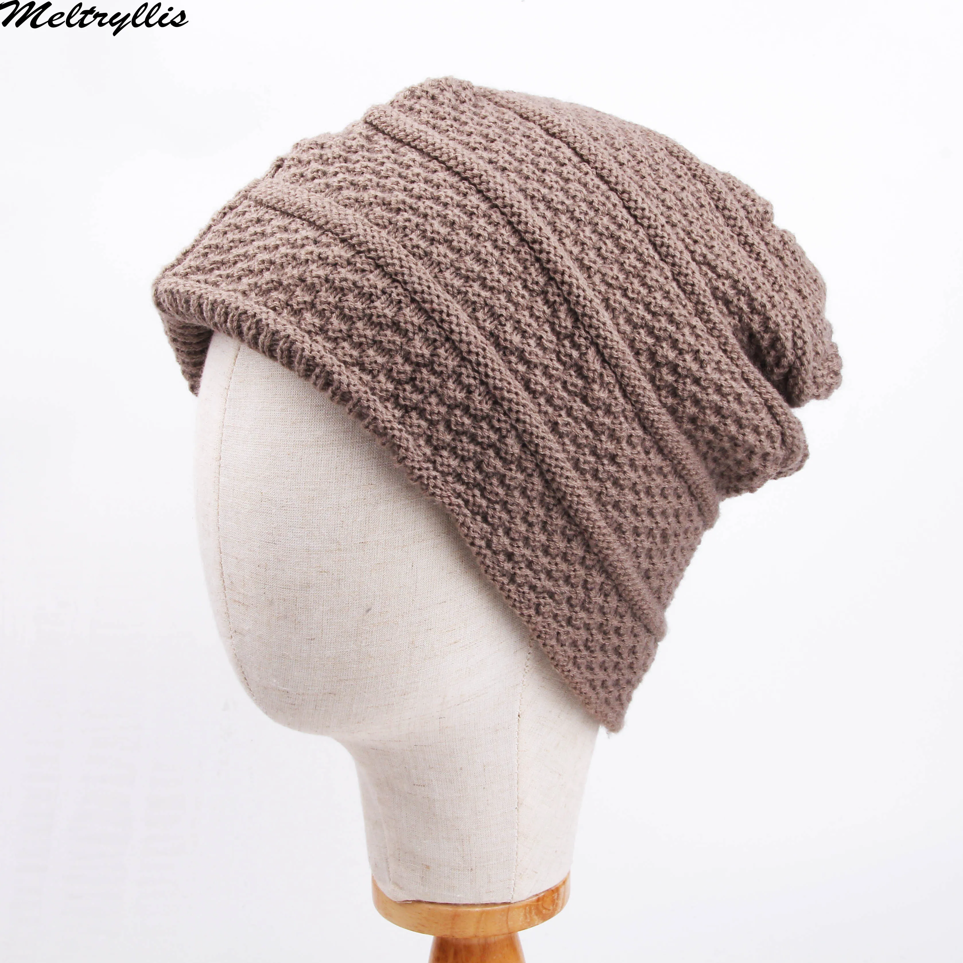 [Meltryllis] Мужская зимняя шапка унисекс, вязаные шапки, хлопковая теплая Осенняя шапка вязанные шапки, повседневная шапка, мягкие вязаные шапки