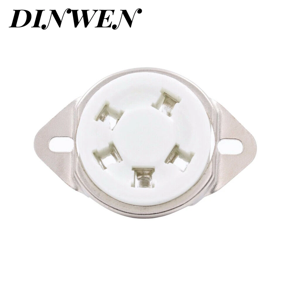 

1PC 5PIN TUBE SOCKET Ceramic Valve Base for 807 24 27 37 47 56 76 FD422 WE272A WE311A Vintage Audio Amplifier DIY Gold/Tin Plate