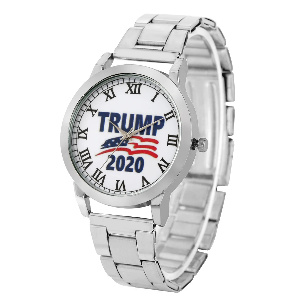 Мужские кварцевые аналоговые часы с уникальным циферблатом Trump, мужские серебристые часы с ремешком из нержавеющей стали, подарок для мужчин, Reloj Hombre