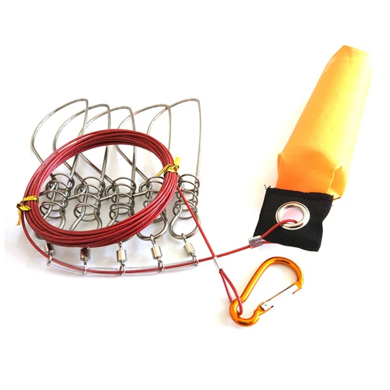

Free Post NEW Fish Lock Stick Stringer Portable Stainless Steel Buckle Fish 5M Lure Tackle Tool With Float Live Fish Lock Belt