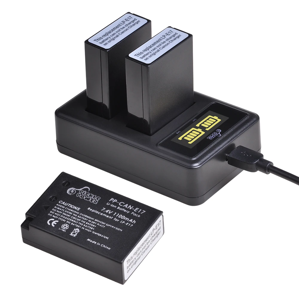 

Pickle Power 3pcs LP-E17 LPE17 LP E17 Battery+LED Dual Charger for Canon EOS 200D M3 M6 750D 760D T6i T6s 800D 8000D Kiss X8i