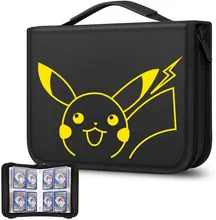 Vmax Gx Carpeta de cartas de Pokémon, carpeta de tarjetas de dibujos animados, tarjetas de juego, 4 bolsillos, soporte de colección, regalo para niños