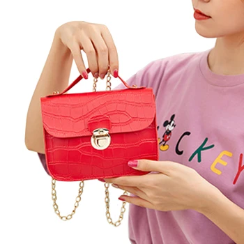 

2020 Fashion Women Small Crossbody Bag Classic Crocodile Pattern Shoulder Bag Lightweight Handbag with Chain Strap 17.5x5x13cm