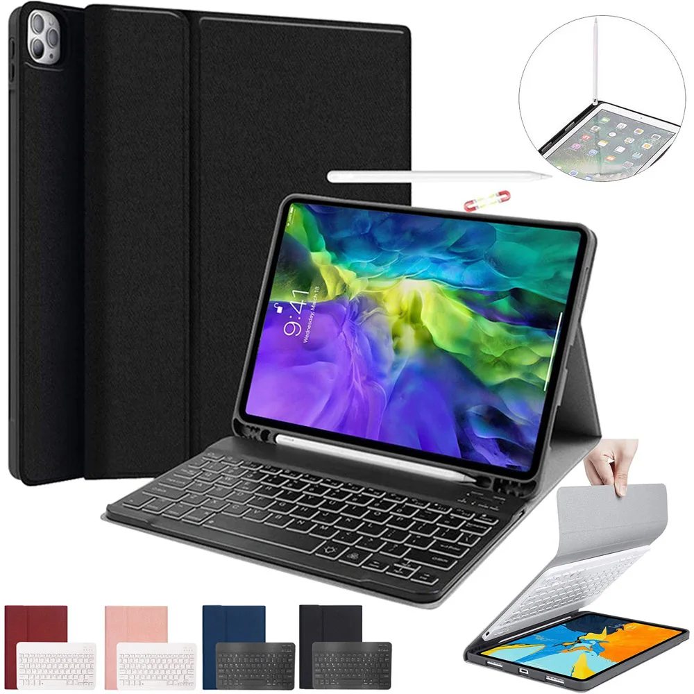 

For iPad Pro 2020 Case Bluetooth Keyboard Flip Stand Case Pen Holder PU Leather Tablet Cover For iPad Pro 11 Inch 2020 Keyboard