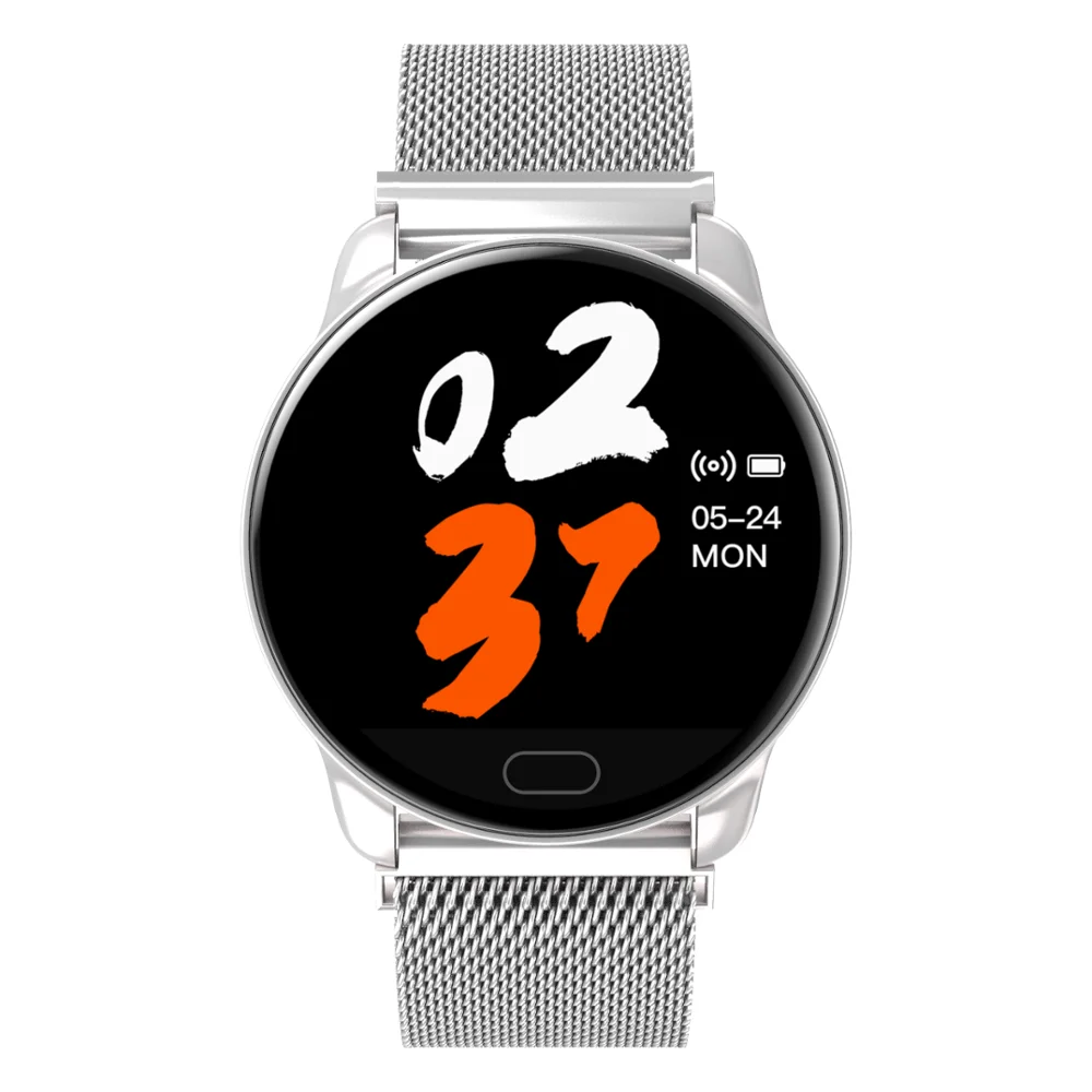 Lerbyee k9 Смарт часы модные круглые с Сталь ремешок, умный браслет мульти-режимы тренировок прибор для измерения артериального давления Фитнес трекер - Цвет: silver