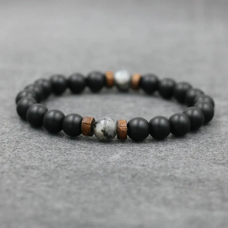 Fashion Men Bracelet Natural Moonstone Bead Tibetan Buddha Bracelet Chakra Lava Stone Diffuser Bracelets Men Jewelry Bileklik - Image 2
