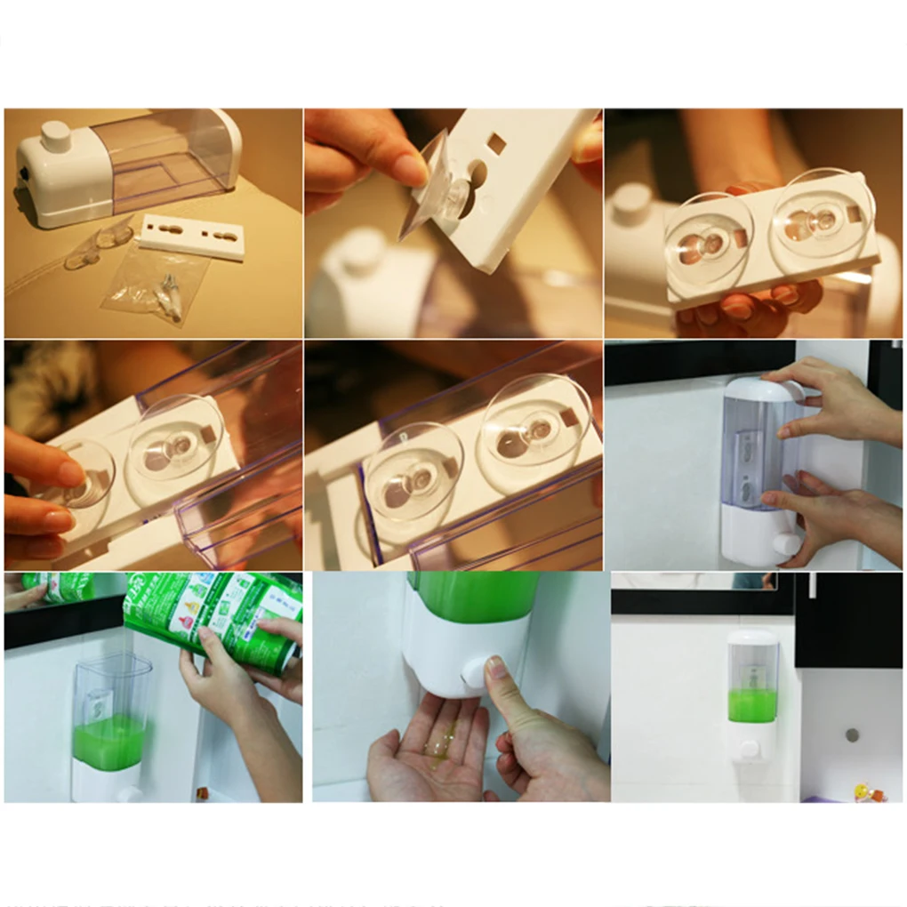 

new Wall Mount Soap Dispenser Suction Cup Shampoo Shower Dispenser Single Lotion Soap Dispenser Kitchen Bathroom Hotel