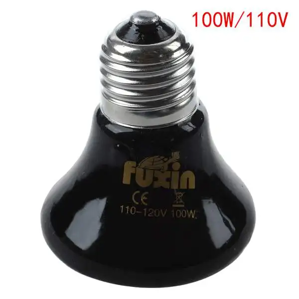 Мини Черный Керамика тепла инфракрасная лампа(110 V - Испускаемый цвет: 100W
