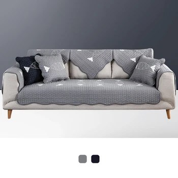

Stylish modern Navy fish Print Stretch Sofa Cover Slipcovers Furniture Protector 100% Cotton Soft Durable Couch Cover Navy Gray