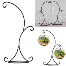 Plant Glass Vase Iron Hanging Stand Holder Home Garden Decoration