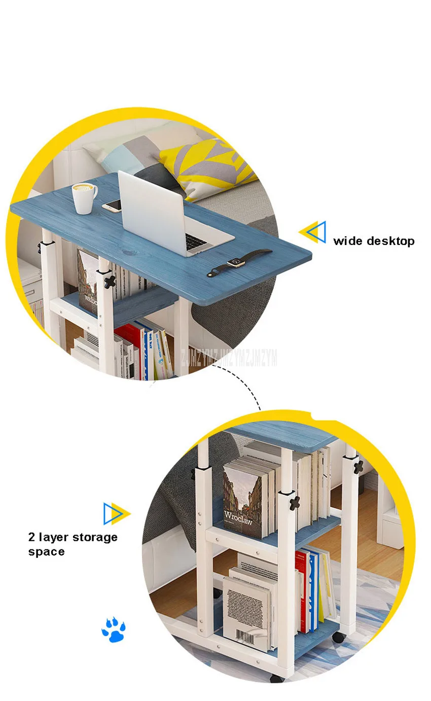 Передвижной простой дизайн стол для ноутбука деревянный Рабочий стол регулируемая высота кровать диван сбоку компьютер ноутбук стол для ноутбука железный каркас