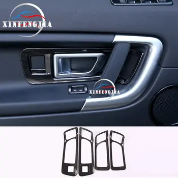 

4x Black Wood Inner Door Handle Frame Trim For Land Rover Discovery Sport 15-18