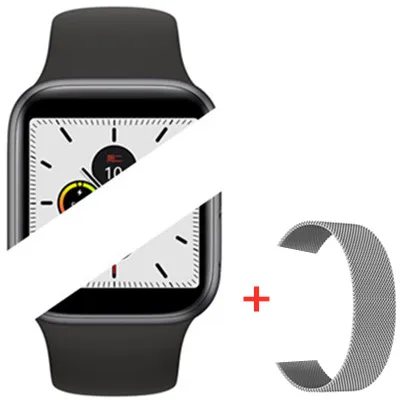 add steel strap IWO 12 Watch series 5 1:1 Смарт-часы женские человек 40/44 мм для apple iPhone X 11 IOS Android телефон smartwatch IWO12 PK IWO 11/10 - Цвет: add steel strap