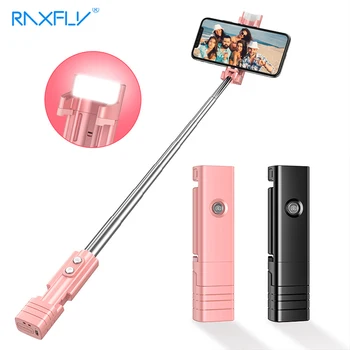 

RAXFLY Candy Color Selfie Stick Mini LED Fill Light Selfie Sticks Wireless Bluetooth Selfie Stick For Phone Handheld Extendable