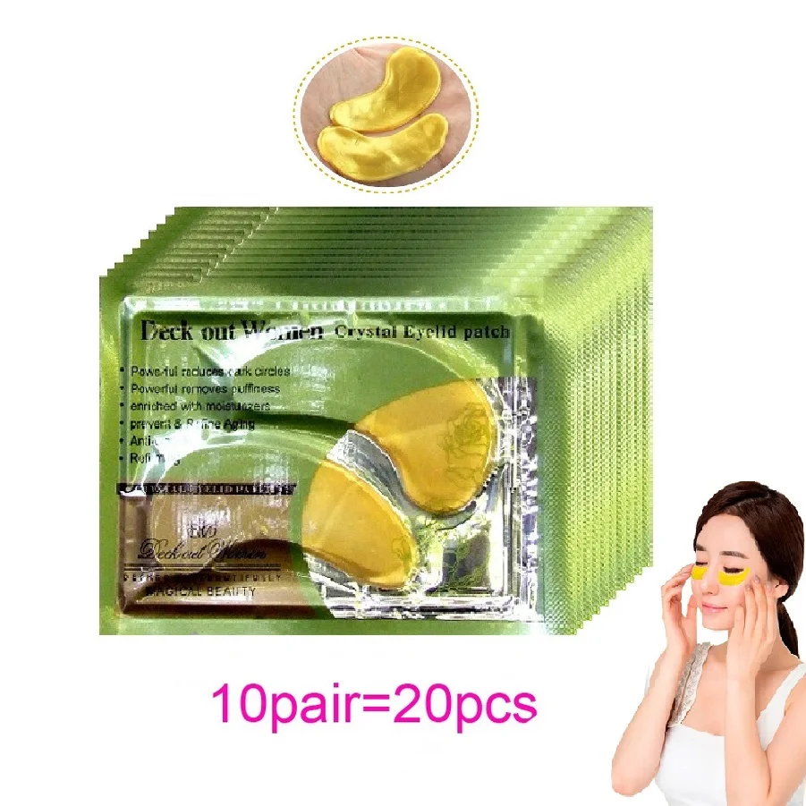 

20Pcs=10Pairs Gold Crystal Collagen Eye Mask Eye Patches For Eye Anti-Dark Circle Aging Acne Korean Cosmetics Skin Care