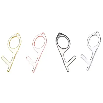 

Hygienic Metal Door Opener No-Touch Elevator Press Stick Button Pusher Tool Public Drawer Handle Gadgets Personalized Keychain