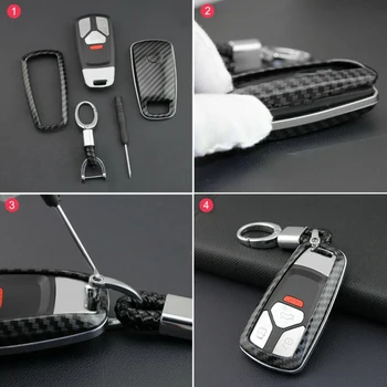 

Solid Remote Key Shell Keychain For B9 A4 A5 Q5 S4 S5 SQ5 Black Plastic