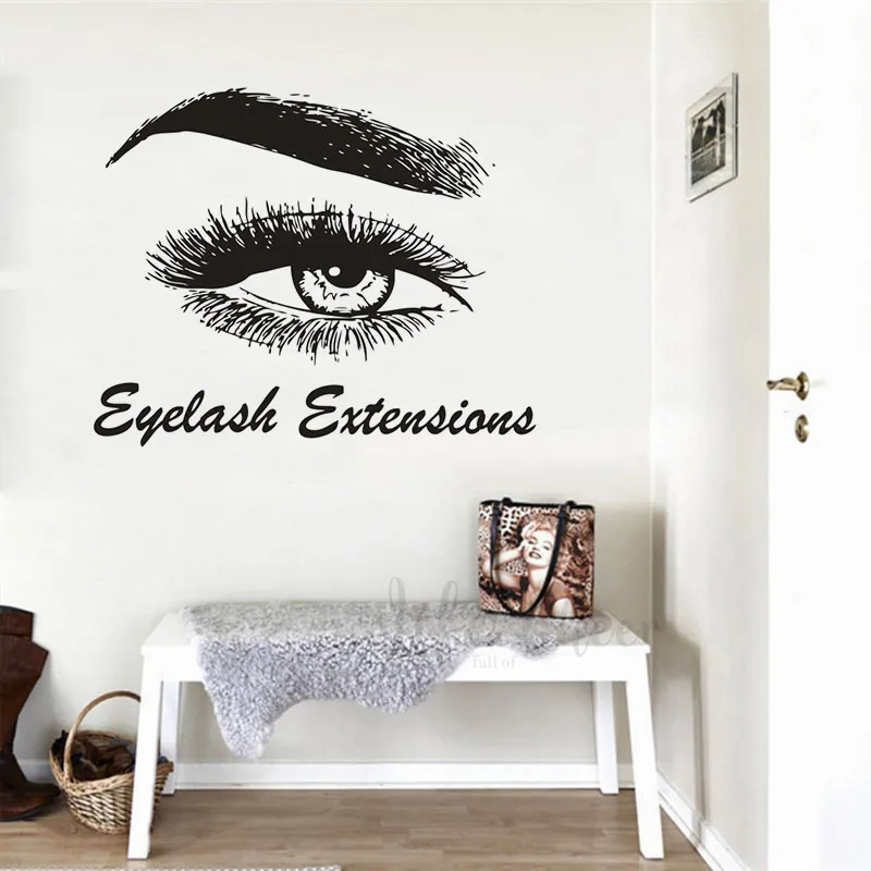 Виниловые наклейки для стен Beauty Eyes наращивания ресниц виниловые макияжа