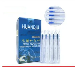 new 100 pcs/1 boxes huanqiu acupuncture needle sterile acupuncture needle for single use with tube