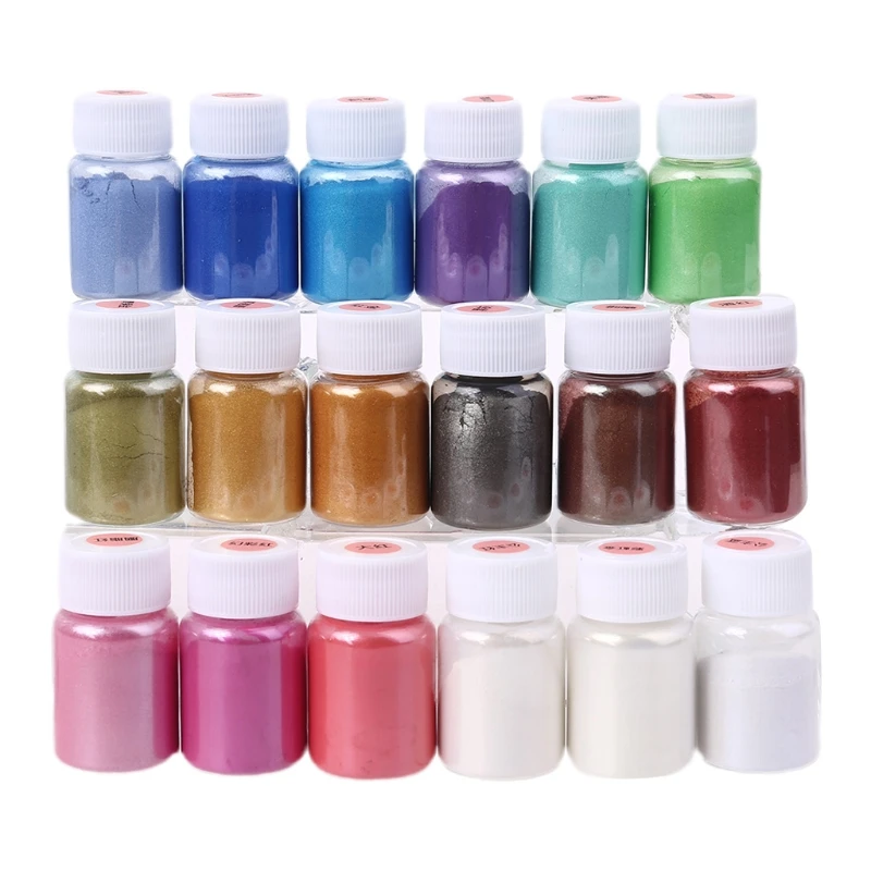 

18 Colors Cosmetic Grade Pearlescent Natural Mica Mineral Powder Epoxy Resin Dye Pearl Pigment DIY Jewelry Crafts Making