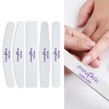 1PC Portable blanc Double face ponçage tampon ongles limes bloc éponge grain manucure pédicure accessoire ongles beauté soins outils(China)