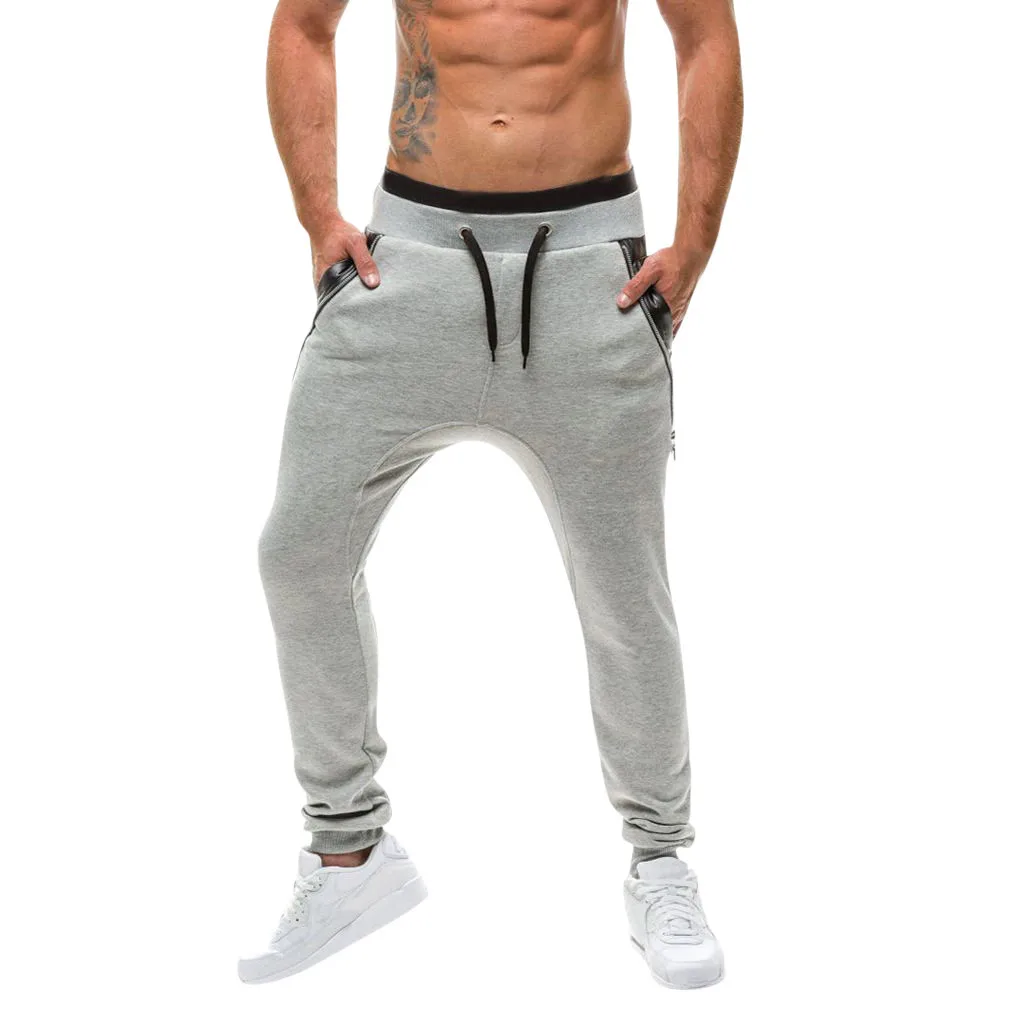 Vogue Jogger брюки мужские повседневные однотонные Свободные Лоскутные цветные спортивные брюки Pantalones Hombre мужские беговые брюки - Цвет: Белый