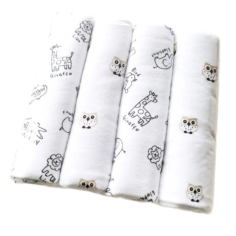 4Pcs/Pack 100% cotton supersoft flannel receiving baby blanket swaddle baby bedsheet 76*76CM baby blankets newborn 4