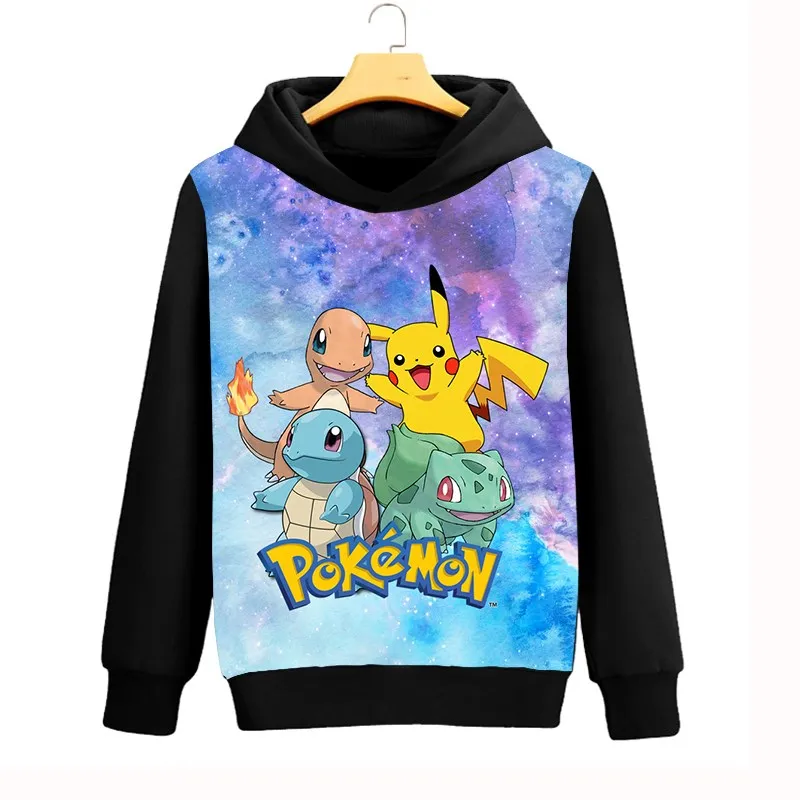 Pokemon Пикачу/Charmander/Сквиртл толстовки Galaxy Space 3D Кофты для женщин мужчин повседневное пальто с капюшоном Осень Зима пуловер Топы Корре