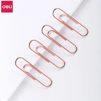 

Deli Metal Clips 160pcs High Quality Rose Gold Paper Clips Gold Office Supplies Paperclips 3# Cute School Office Stationery