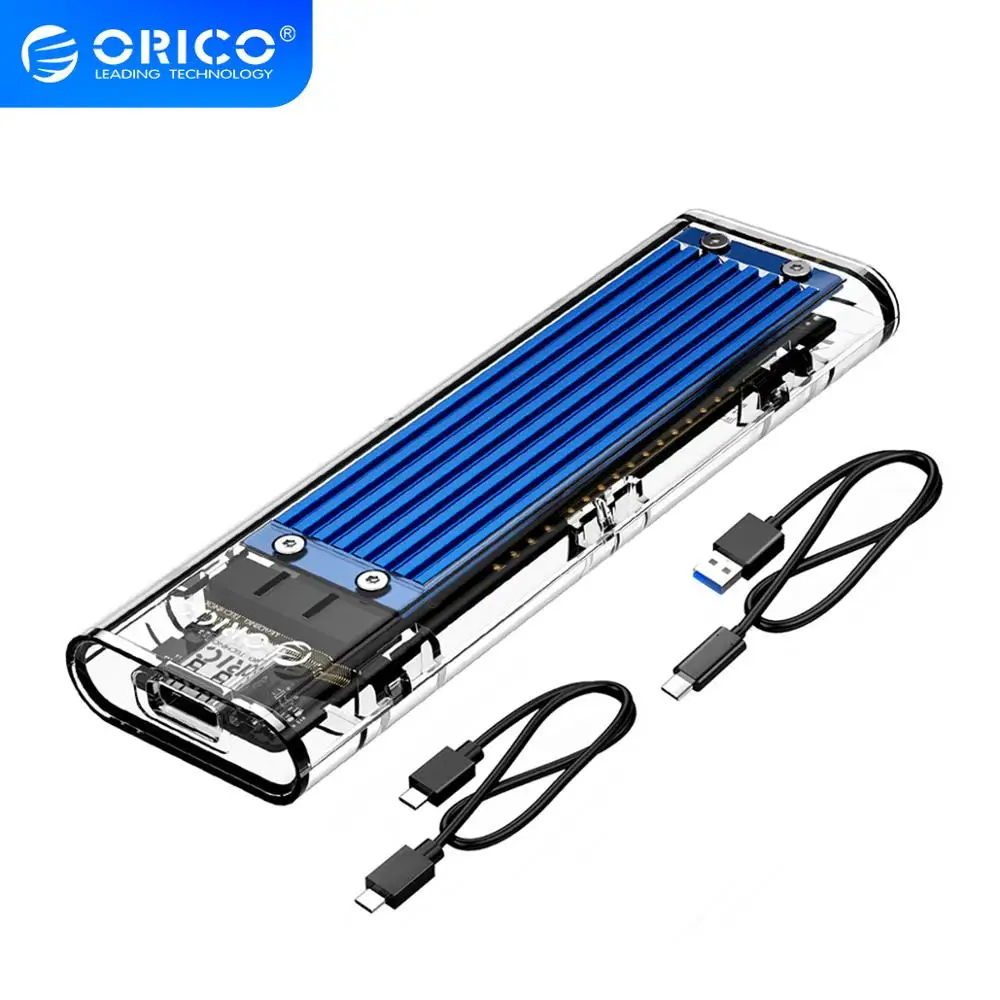 Корпус ORICO M.2 к SSD Type C NVME прозрачный USB3.1 Gen2 10 Гбит/с поддержка UASP 2 ТБ для PCIE NGFF SATA M/B