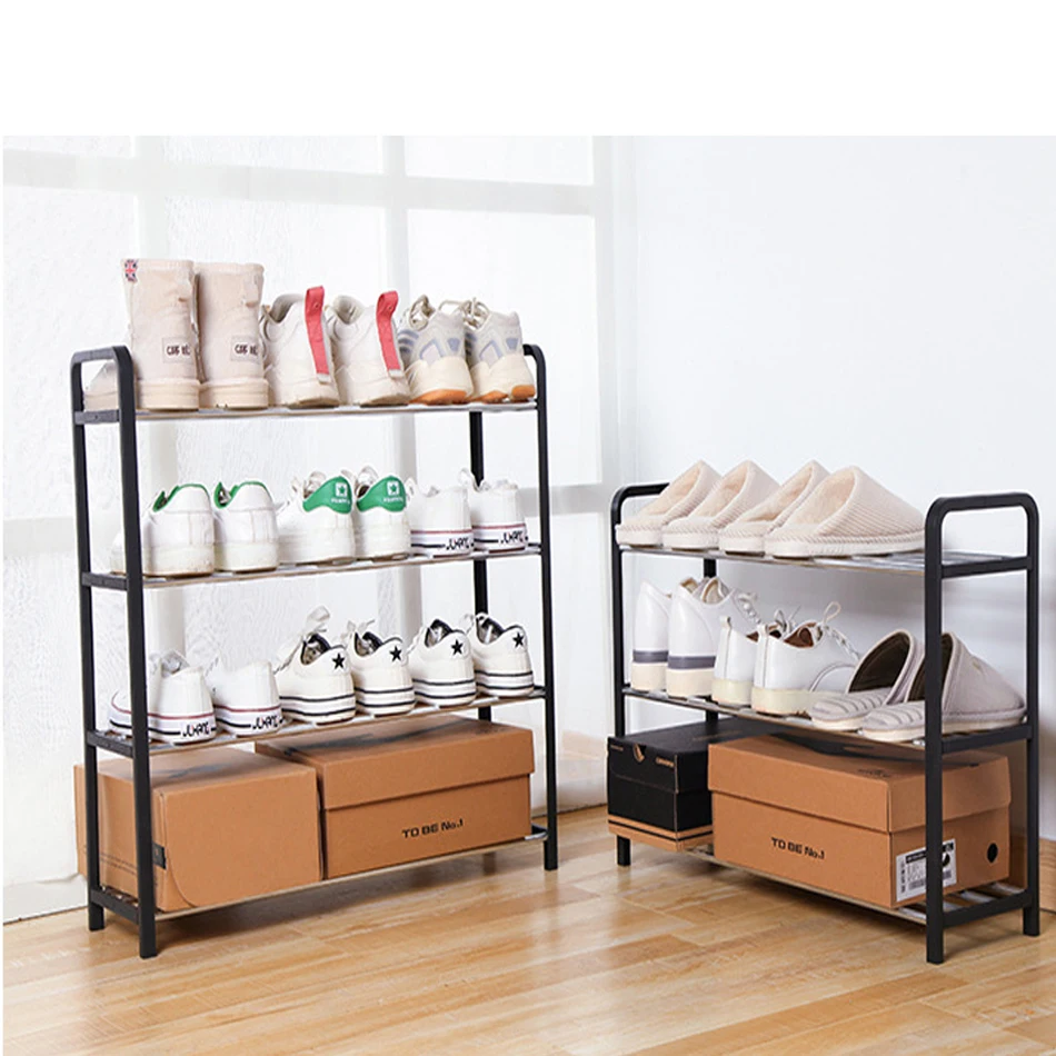 Полка для обуви из алюминия металлическая стойка удобная обувь полка хранения DIY