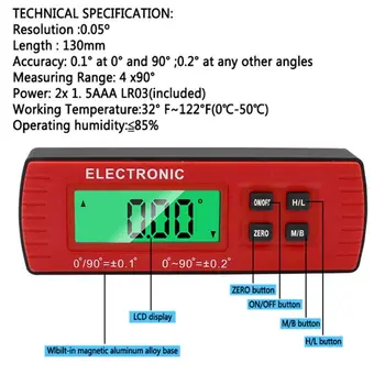 

Mini Digital Inclinometer IP54 Level Box Protractor Electronic Angle Finder