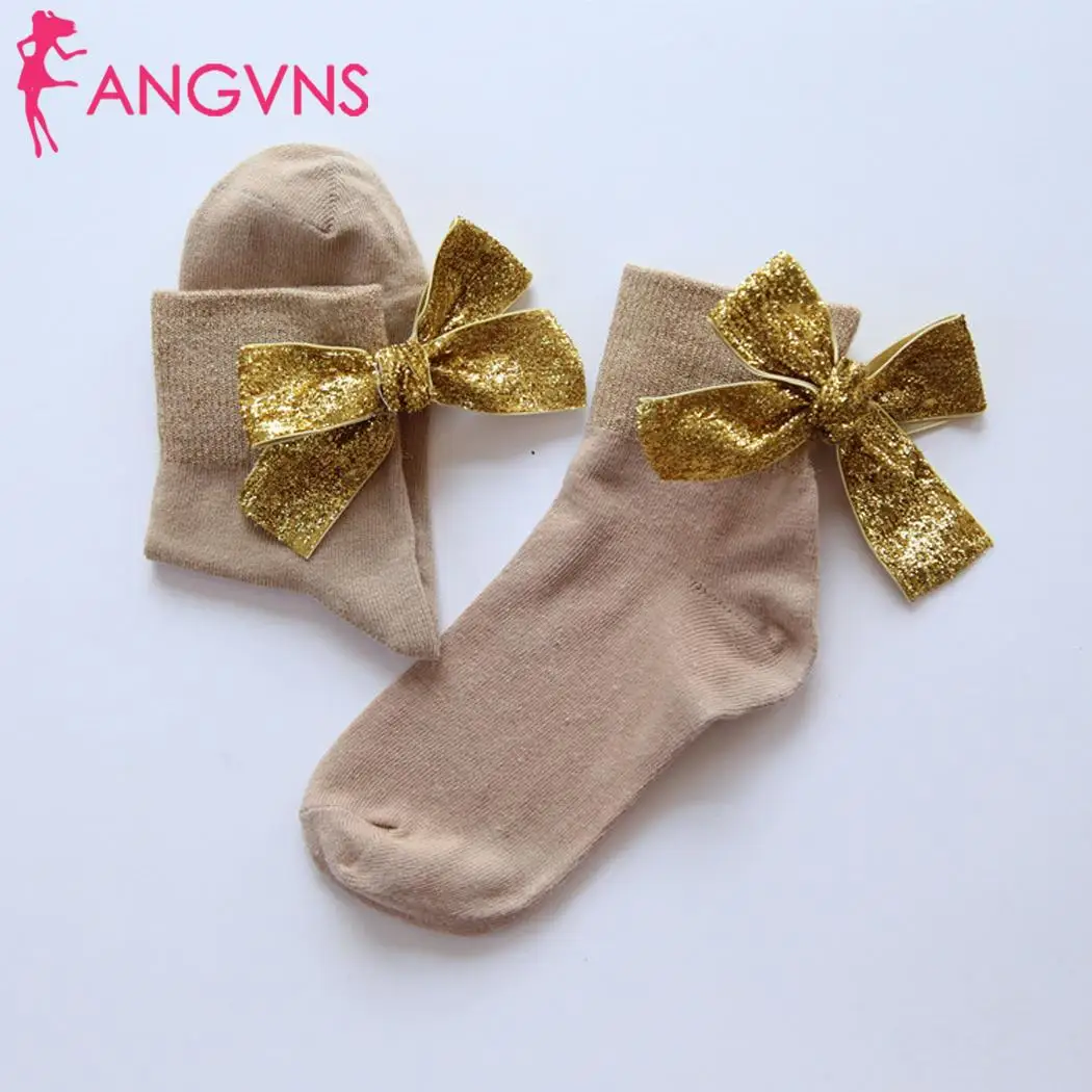 Женские Модные эластичные хлопковые носки с милым бантом; однотонные носки; один размер подходит для большинства людей. Повседневное Стандартный Повседневное
