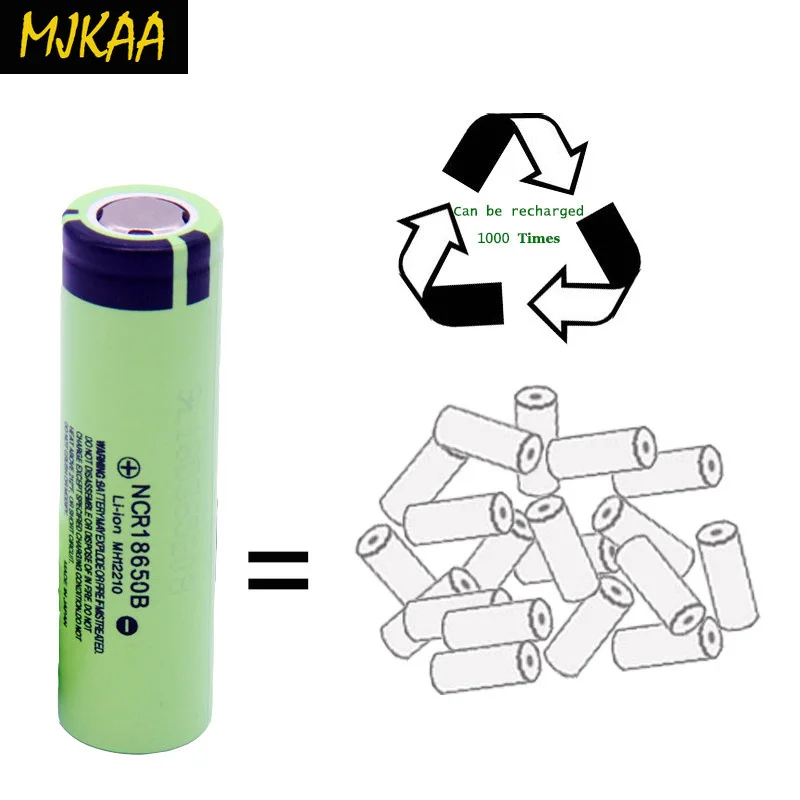 MJKAA NCR18650 литиевая батарея 3400mAH 3,7 V перезаряжаемая ионная батарея для фонарика