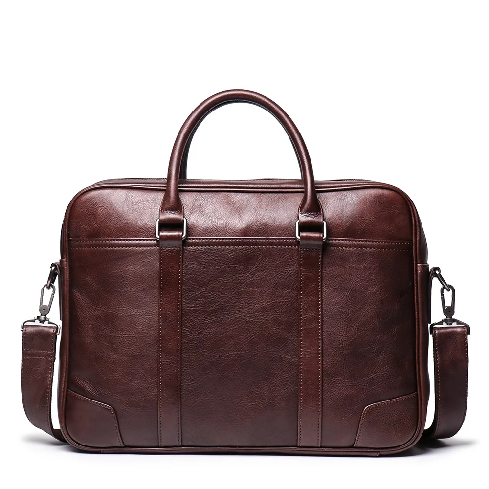 

Genuine leather cow skin men solid briefcase business office laptop bags