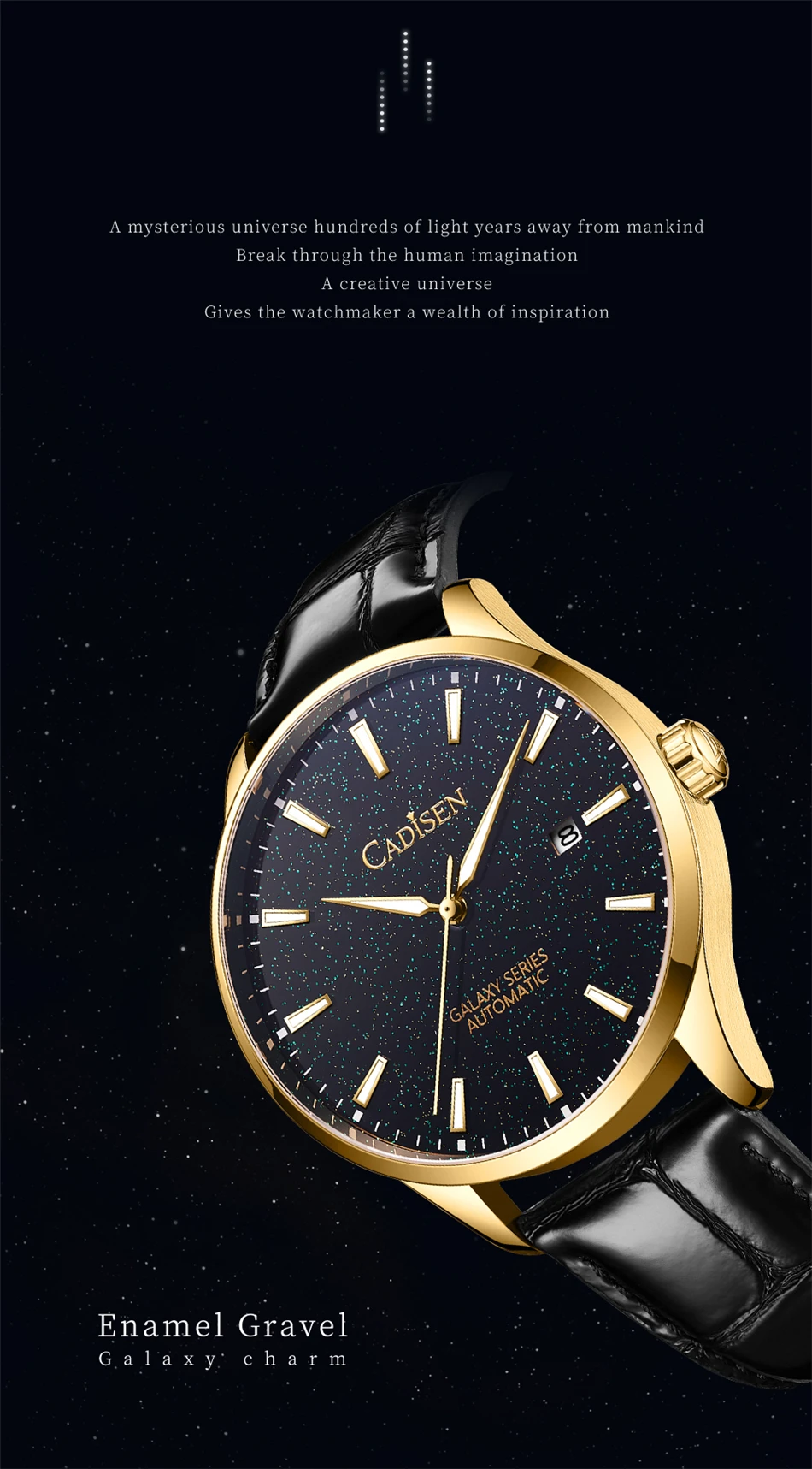 CADISEN New Pilot Series Men's Watch Luxury Sapphire Glass 100M Waterproof Automatic Watch Stainless Steel Mechanical Wristwatch