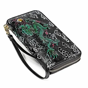 

10PCS / LOT 3D Animal Purse Genuine Leather Wallet RFID Purse Male Real Leather Wallet Vintage Cowhide Money Bag Top Quality