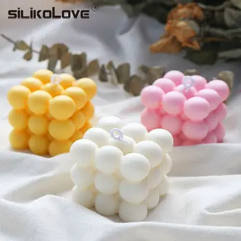 

3D Cube Candle Mold Silicone Molds for Candle Making DIY Baking Cake Mousse Dessert Tools Food Grade Silicone Mould