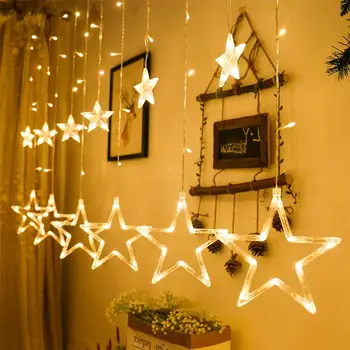 

Wedding Fairy Lights Festoon Led String Lights Star Garland Window Curtain Indoor Decoration Birthday Party Lighting Natale 2020
