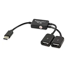 Micro USB/type C до 2 OTG двухпортовый концентратор Y КАБЕЛЬ разветвитель Micro-usb type-C конвертер адаптер для Android планшет клавиатура и Mo(China)
