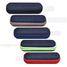 1 шт.,, модные джинсовые тканевые очки, коробка на молнии, солнцезащитные очки, защита от раздавливания, контейнер, Чехол для очков, очки, подарки